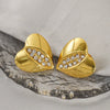 Fashionable Heart Titanium Steel Earrings 18K Gold Plated Water Plated