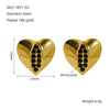 Fashionable Heart Titanium Steel Earrings 18K Gold Plated Water Plated