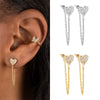 Fashionable Heartshaped Diamond Zircon Onepiece Earrings For Women