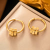 Fashionable High End Light Luxury Stainless Steel Earrings For Women With Geometric Design And Electroplating