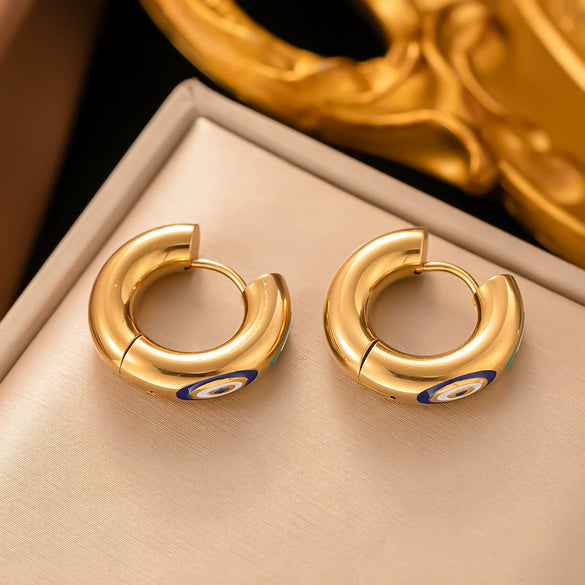 Fashionable High End Light Luxury Stainless Steel Earrings For Women With Geometric Design And Electroplating