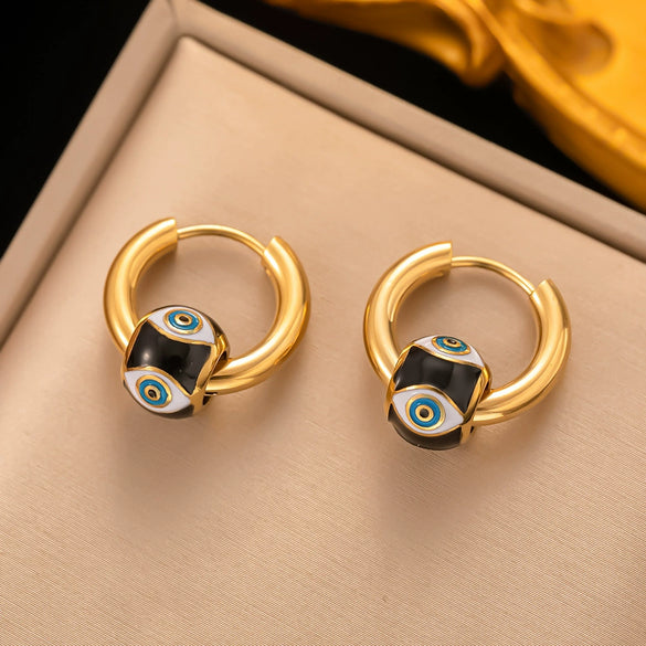Fashionable High End Light Luxury Stainless Steel Earrings For Women With Geometric Design And Electroplating