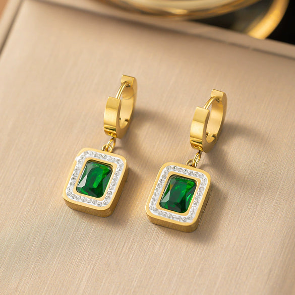 Fashionable High End Light Luxury Stainless Steel Earrings For Women With Geometric Design And Electroplating