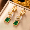 Fashionable High End Light Luxury Stainless Steel Earrings For Women With Geometric Design And Electroplating