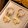 Fashionable High End Light Luxury Stainless Steel Earrings For Women With Geometric Design And Electroplating