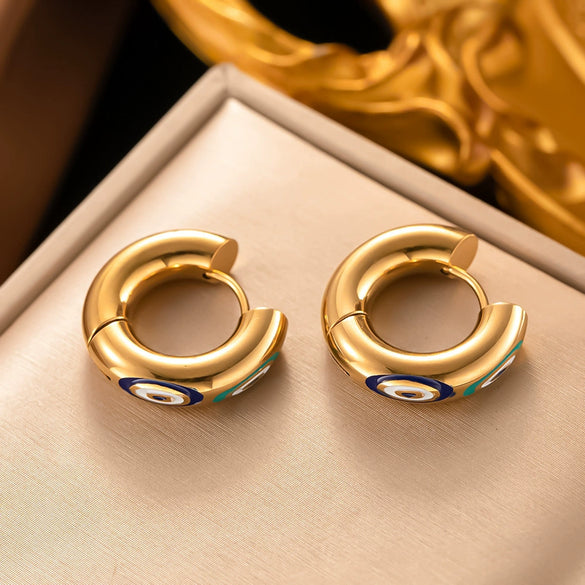 Fashionable High End Light Luxury Stainless Steel Earrings For Women With Geometric Design And Electroplating