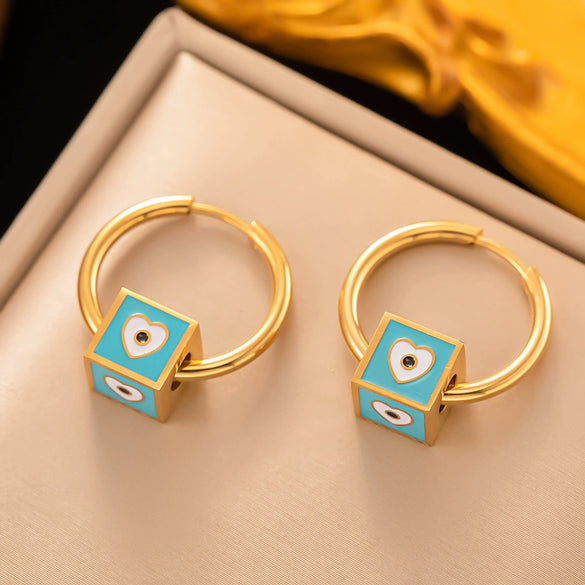 Fashionable High End Light Luxury Stainless Steel Earrings For Women With Geometric Design And Electroplating