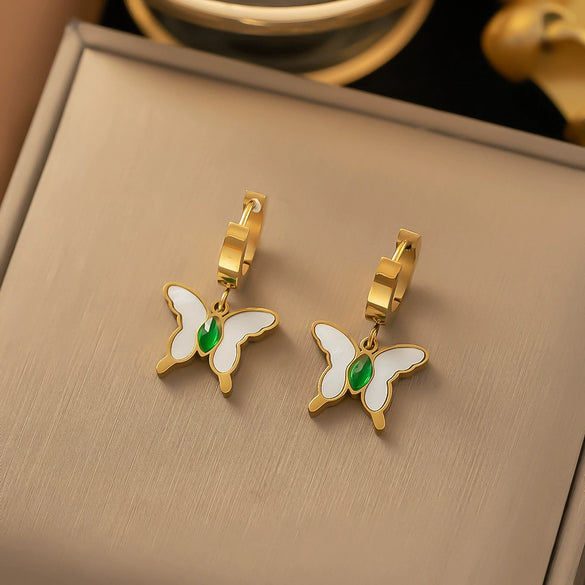 Fashionable High End Light Luxury Stainless Steel Earrings For Women With Geometric Design And Electroplating