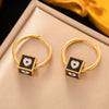 Fashionable High End Light Luxury Stainless Steel Earrings For Women With Geometric Design And Electroplating