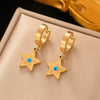 Fashionable High End Light Luxury Stainless Steel Earrings For Women With Geometric Design And Electroplating