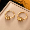 Fashionable High End Light Luxury Stainless Steel Earrings For Women With Geometric Design And Electroplating