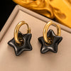 Fashionable High End Light Luxury Stainless Steel Earrings For Women With Geometric Design And Electroplating