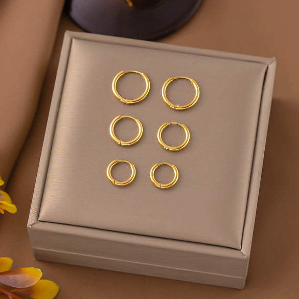 Fashionable High End Light Luxury Stainless Steel Earrings For Women With Geometric Design And Electroplating