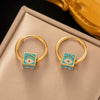 Fashionable High End Light Luxury Stainless Steel Earrings For Women With Geometric Design And Electroplating