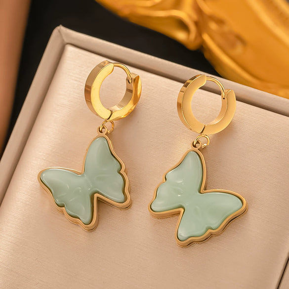 Fashionable High End Light Luxury Stainless Steel Earrings For Women With Geometric Design And Electroplating