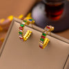 Fashionable High End Light Luxury Stainless Steel Earrings For Women With Geometric Design And Electroplating