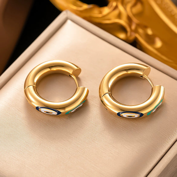 Fashionable High End Light Luxury Stainless Steel Earrings For Women With Geometric Design And Electroplating