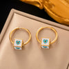 Fashionable High End Light Luxury Stainless Steel Earrings For Women With Geometric Design And Electroplating