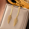 Fashionable High End Light Luxury Stainless Steel Earrings For Women With Geometric Design And Electroplating