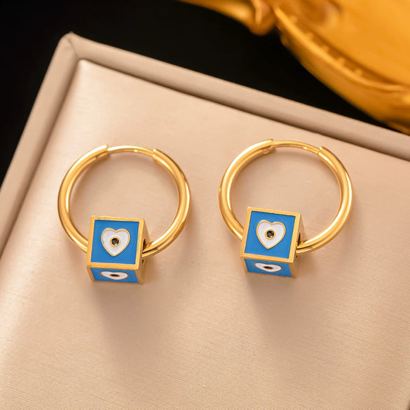 Fashionable High End Light Luxury Stainless Steel Earrings For Women With Geometric Design And Electroplating