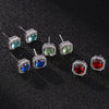 Fashionable High End Square Zircon Earrings Made Of Copper With Zirconia Processing In Geometric Design