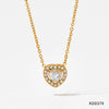 Fashionable High End Zircon And Diamond Love Adjustable Lace Clavicle Stainless Steel Necklace With Rhombus Styling And Electroplating Treatment