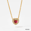 Fashionable High End Zircon And Diamond Love Adjustable Lace Clavicle Stainless Steel Necklace With Rhombus Styling And Electroplating Treatment