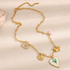 Fashionable Joker Jewelry Stainless Steel Heart Shape Pendant Necklace With 18K Gold Plated Electroplating For Women