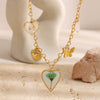 Fashionable Joker Jewelry Stainless Steel Heart Shape Pendant Necklace With 18K Gold Plated Electroplating For Women