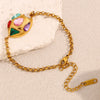 Fashionable 18K Gold Plated Geometric Stainless Steel Three Dimensional Oval Bracelet For Women