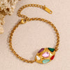 Fashionable 18K Gold Plated Geometric Stainless Steel Three Dimensional Oval Bracelet For Women