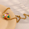 Fashionable 18K Gold Plated Geometric Stainless Steel Three Dimensional Oval Bracelet For Women