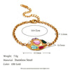Fashionable 18K Gold Plated Geometric Stainless Steel Three Dimensional Oval Bracelet For Women