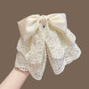 Fashionable Lace Bow Ponytail Hairpin Handmade Sweet Hair Accessories Shark Clip For Women
