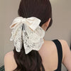 Fashionable Lace Bow Ponytail Hairpin Handmade Sweet Hair Accessories Shark Clip For Women