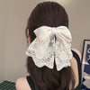 Fashionable Lace Bow Ponytail Hairpin Handmade Sweet Hair Accessories Shark Clip For Women