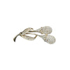 Fashionable Leaf Brooch Alloy Crystal Electroplated Hollow Design