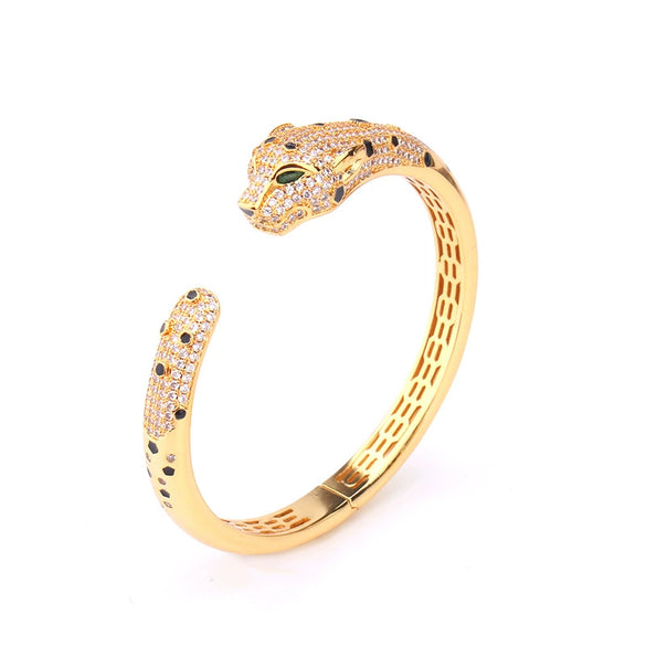 Fashionable Leopard Style Hand Jewelry Set With Glue Microinlaid Made Of Environmental Protection Copper And Electroplated