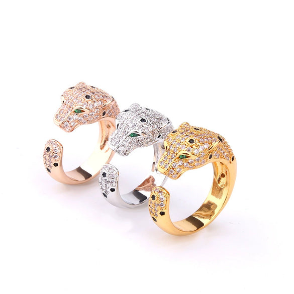 Fashionable Leopard Style Hand Jewelry Set With Glue Microinlaid Made Of Environmental Protection Copper And Electroplated