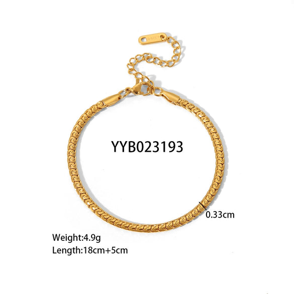 Fashionable Light Luxury High End Stainless Steel Jewelry Set With Snake Bone Chain Necklace And Bracelet Electroplated With Pvd Furnace Real Gold