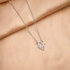 Fashionable Luxury Necklace With Micropaved Zircon And Real Gold Pendant Copper Electroplating Titanium Steel Geometric Pattern For Women