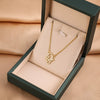 Fashionable Luxury Necklace With Micropaved Zircon And Real Gold Pendant Copper Electroplating Titanium Steel Geometric Pattern For Women