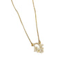 Fashionable Luxury Necklace With Micropaved Zircon And Real Gold Pendant Copper Electroplating Titanium Steel Geometric Pattern For Women