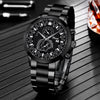 Fashionable Men's Alloy Band Quartz Watch And Lion Pendant Necklace