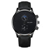 Fashionable Men's Alloy Leather Belt Quartz Watch With Round Dial