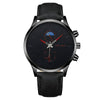 Fashionable Men's Alloy Leather Belt Quartz Watch With Round Dial