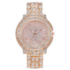 Fashionable Men's Watch Stainless Steel Band Diamondencrusted Round Dial Quartz With Roman Numerals