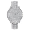 Fashionable Men's Watch Stainless Steel Band Diamondencrusted Round Dial Quartz With Roman Numerals