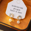 Fashionable Mermaid Style Copper Earrings With Blue Cat's Eye Stone And Geometric Pattern Electroplated For Women