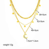 Fashionable Multi Layer Titanium Steel Necklace With Geometric Pattern And Electroplating For Women Mixed And Stacked Star Moon Clavicle Chain